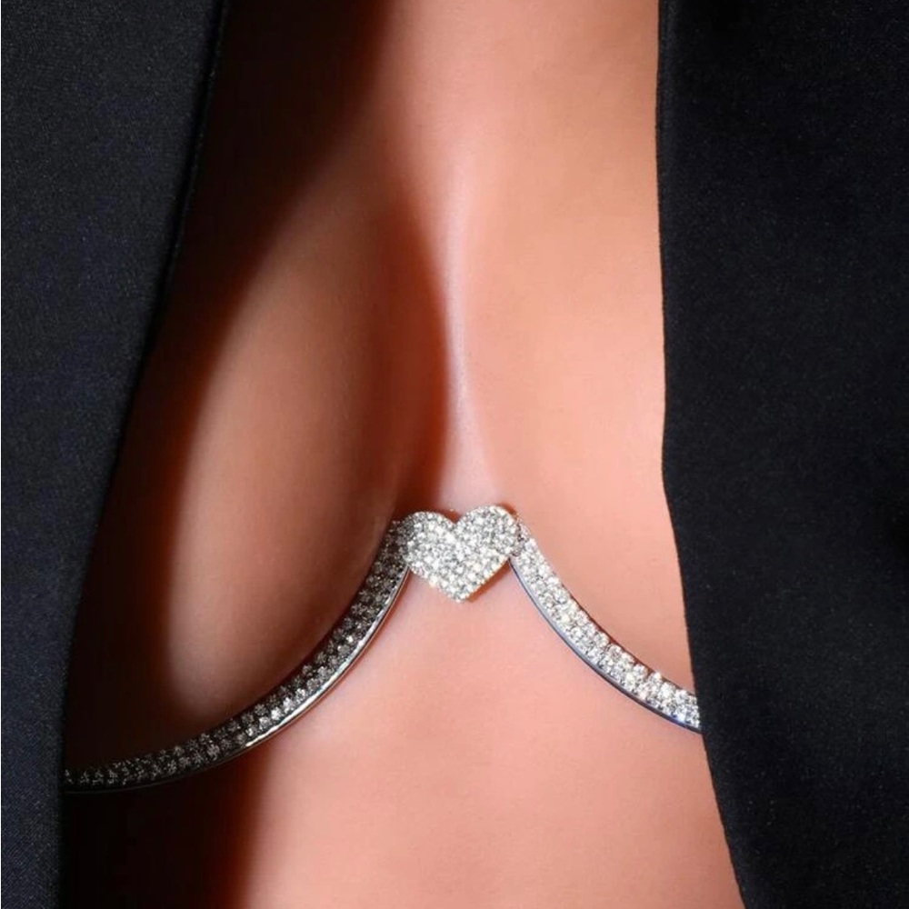 Rhinestone Decor Chest Brace